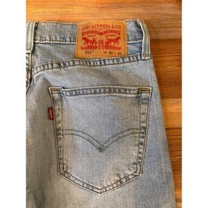Levis 511 Slim Fit Light Wash Denim Jeans W30 L32 Light Indigo Blue 00511-2344